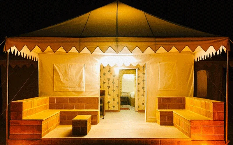 Deluxe Swiss Tent exterior at Serendipity Desert Camp