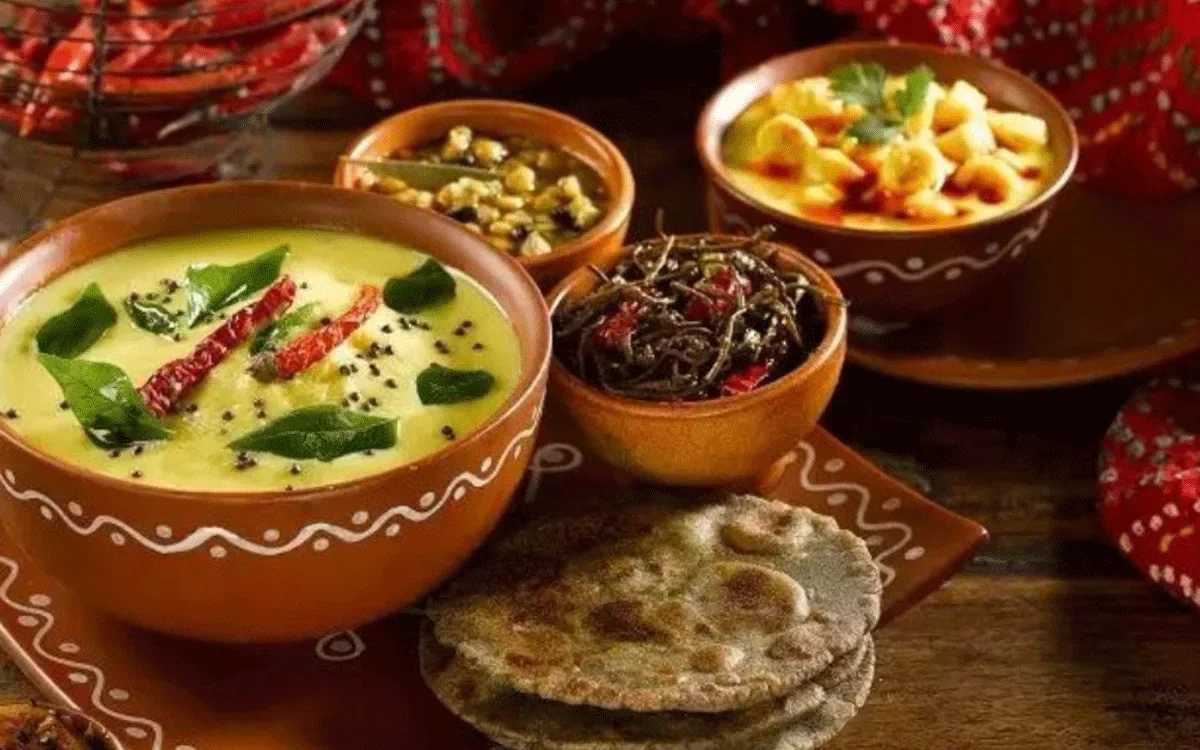 Traditional Rajasthani thali served at Serendipity Desert Camp